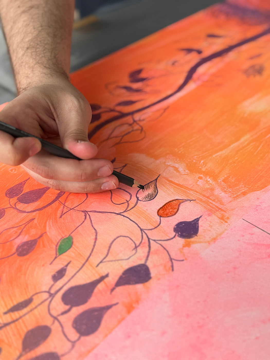 Cudahy then added hand-applied embellishments to each print with coloured pencil - a medium he often uses to create incredibly detailed drawings.
