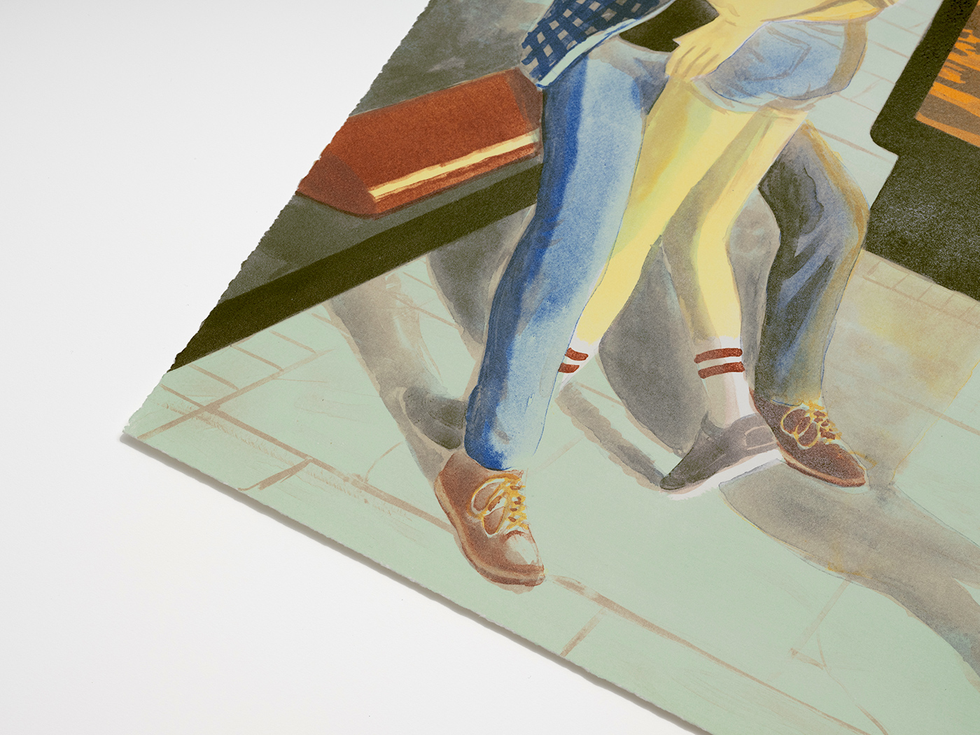 Detail of Benjamin Senior's J'Adore (2023), 11 colour lithograph