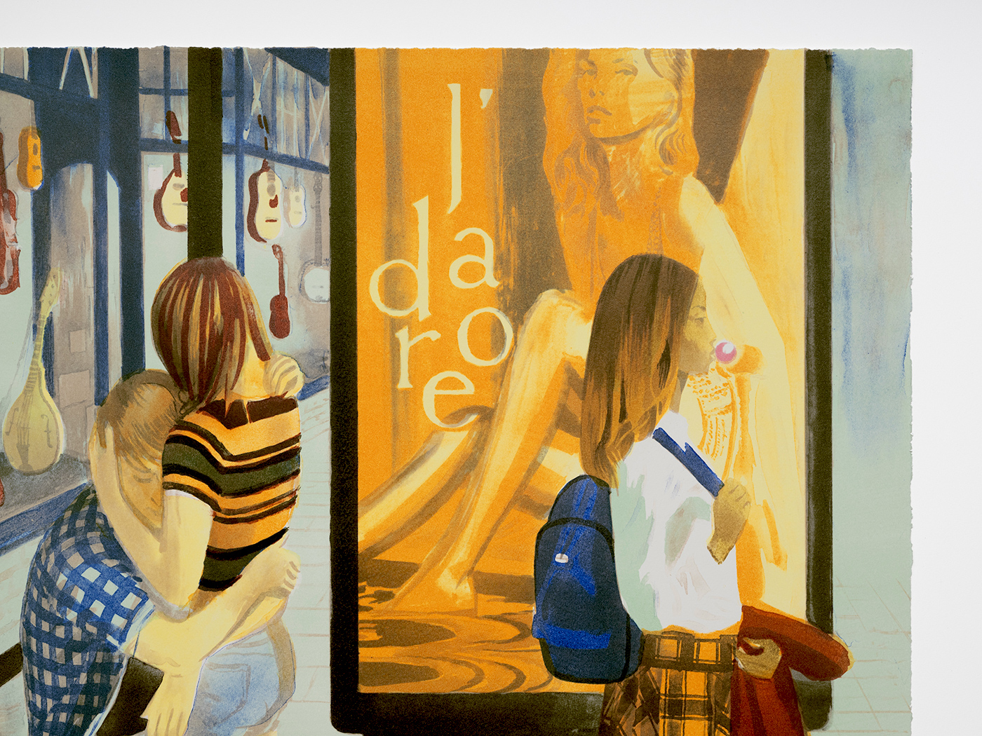 Detail of Benjamin Senior's J'Adore (2023), 11 colour lithograph