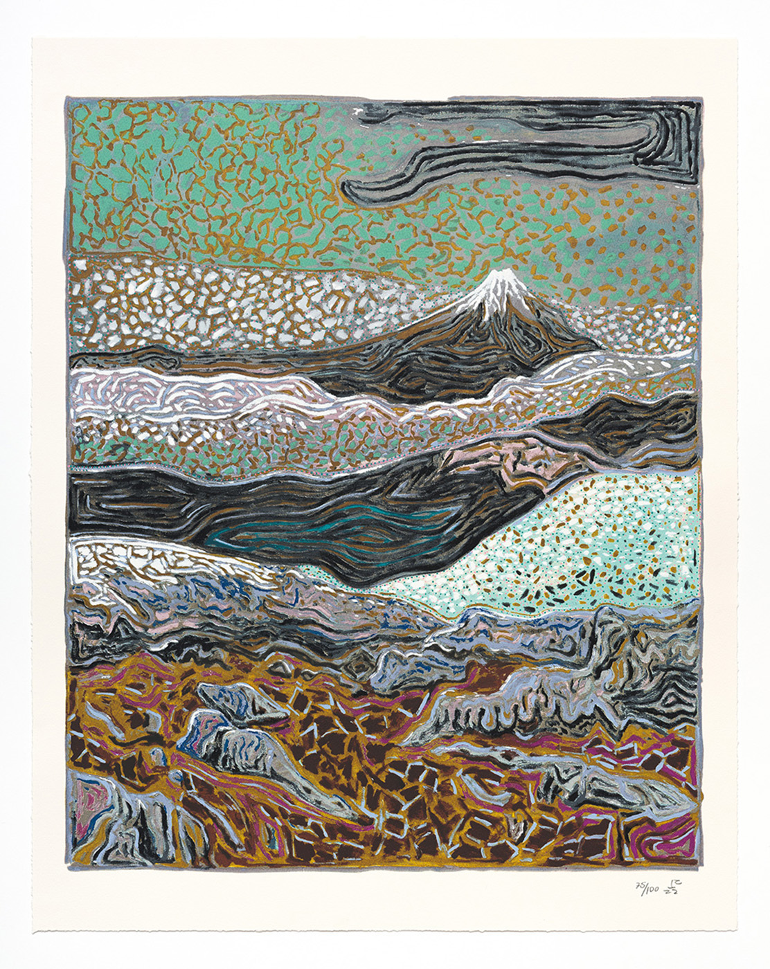 Billy Childish, volcano (2022), Screenprint, Edition of 100
