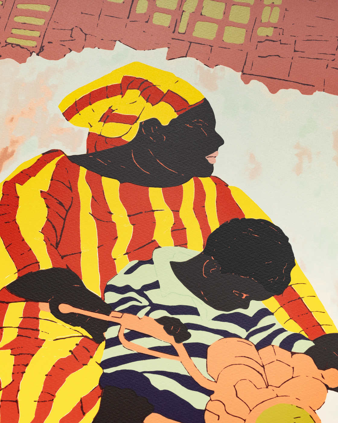 Cassi Namoda, <i>The mother and child from Matola </i> (2025), Detail