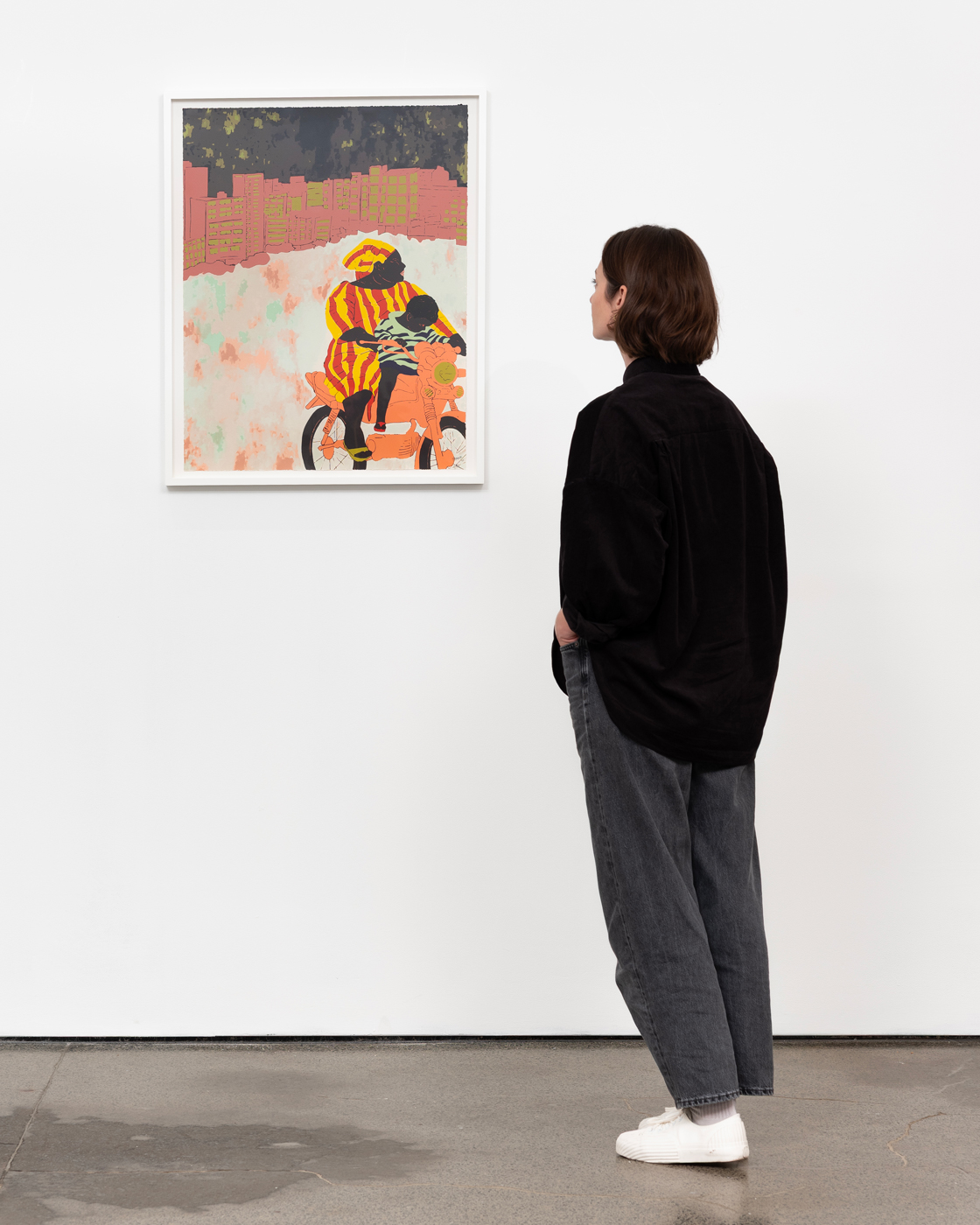 Cassi Namoda, <i>The mother and child from Matola </i> (2025) framed by Darbyshire Framers