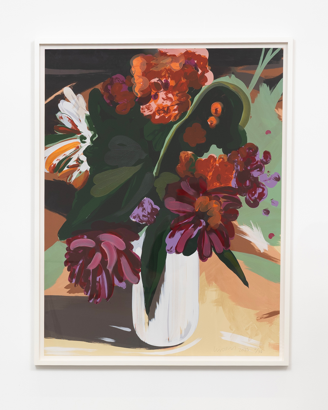 Clare Woods, <i>Last Time </i>(2025) framed by Darbyshire Framers