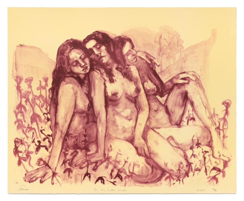 Vanessa Raw, <i>All the Little Words</i> 
 (2025), 3 Colour Lithograph, Edition of 50