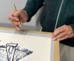 Tracey Emin signing her edition at Counter Studio in Margate