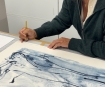 Tracey Emin signing her edition at Counter Studio in Margate