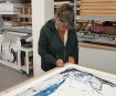 Tracey Emin signing her edition at Counter Studio in Margate