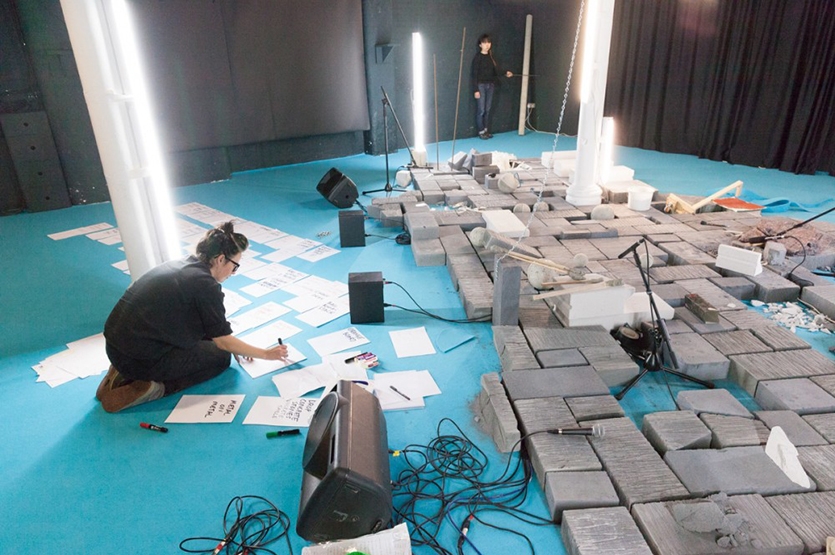 Documentation of 'Live In The Studio', Modern Art Oxford, Residency and Live Performance, 2014
