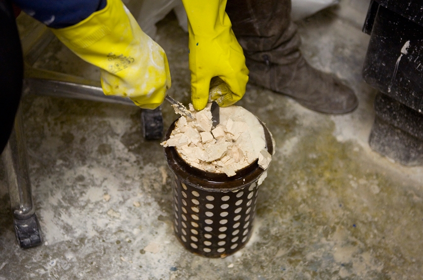 The bronze is extracted from the cast