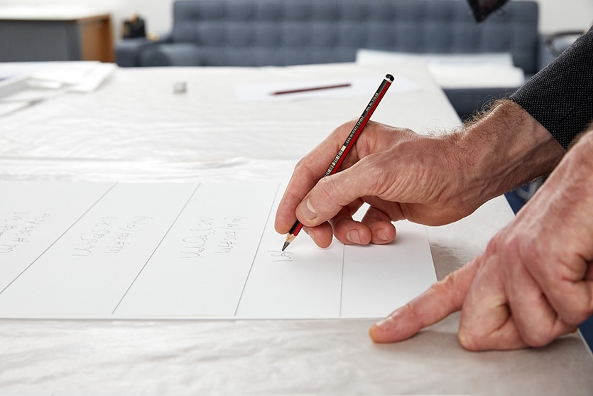 Martin Creed signing the unique prints, Counter Editions HQ, December 2018