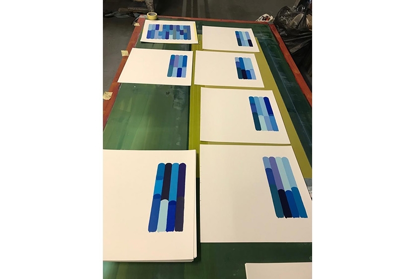 Printing in progress at the Counter Editions studio, Kent, November 2018
