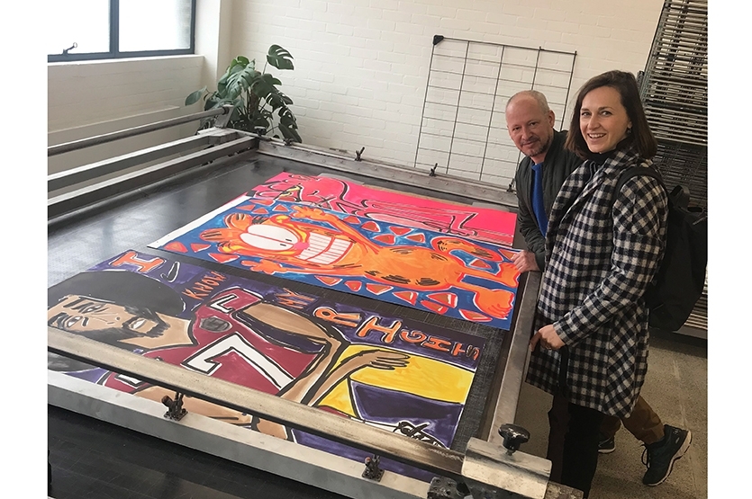 Carl Freedman, founder of Counter Editions, with Jo Stella-Sawicka from Frieze Art Fair