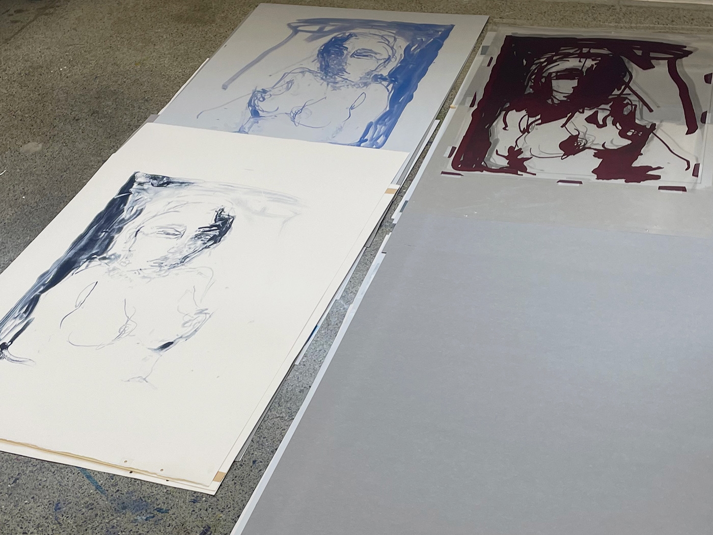 The ten portraits go into production at Counter Studio, Margate (2021)
