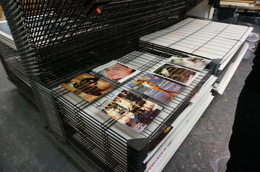 First run of the printed Vogue pages on the drying rack