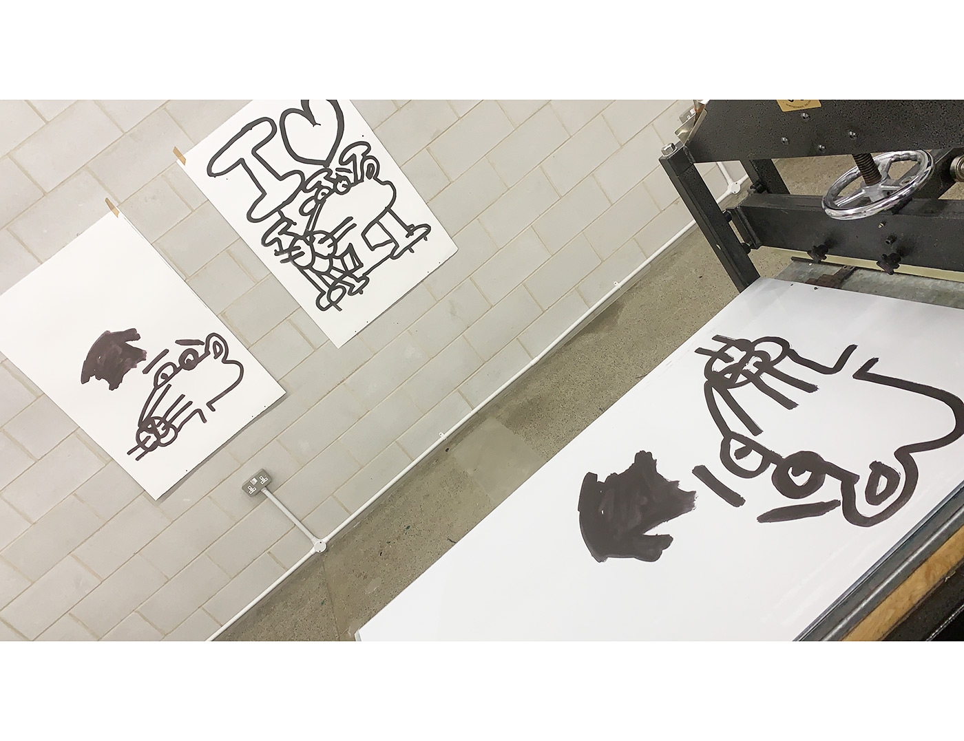Chroma (2021) and I Love NY (2021) lithographs are proofed in Counter Studio, Margate.