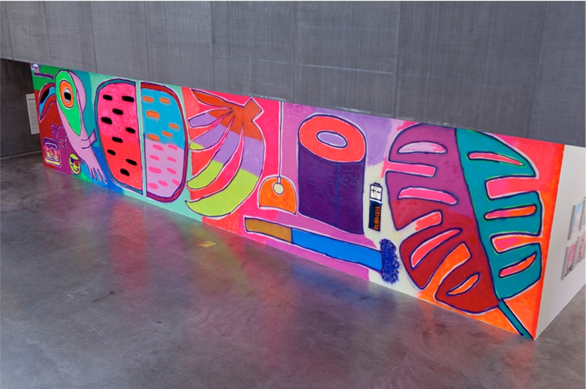 Bernhardt's giant mural commission at Contemporary Art Museum St. Louis, USA, 2017