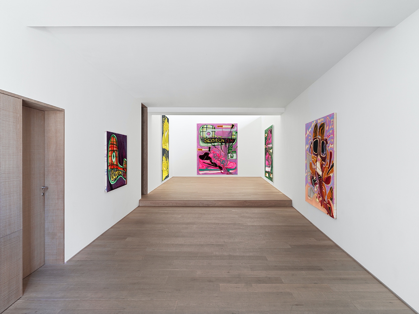 Installation view, 'Garfield on Scotch Tape' at Xavia Hufkins, Belgium, 2019.