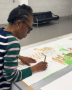 Charmaine Watkiss signing her edition at Counter Studio in Margate