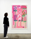 Katherine Bernhardt, <i>Big Cat </i>(2025) framed by Darbyshire Framers