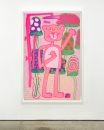 Katherine Bernhardt, <i>Big Cat </i>(2025) framed by Darbyshire Framers