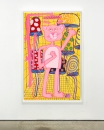 Katherine Bernhardt, <i>Big Cat </i>(2025) framed by Darbyshire Framers