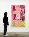 Katherine Bernhardt, <i>Big Cat </i>(2025) framed by Darbyshire Framers