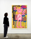 Katherine Bernhardt, <i>Big Cat </i>(2025) framed by Darbyshire Framers
