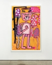 Katherine Bernhardt, <i>Big Cat </i>(2025) framed by Darbyshire Framers
