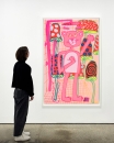 Katherine Bernhardt, <i>Big Cat </i>(2025) framed by Darbyshire Framers