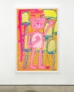 Katherine Bernhardt, <i>Big Cat </i>(2025) framed by Darbyshire Framers