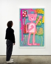 Katherine Bernhardt, <i>Big Cat </i>(2025) framed by Darbyshire Framers