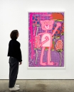 Katherine Bernhardt, <i>Big Cat </i>(2025) framed by Darbyshire Framers