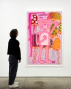 Katherine Bernhardt, <i>Big Cat </i>(2025) framed by Darbyshire Framers