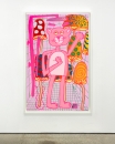 Katherine Bernhardt, <i>Big Cat </i>(2025) framed by Darbyshire Framers