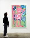Katherine Bernhardt, <i>Big Cat </i>(2025) framed by Darbyshire Framers