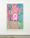 Katherine Bernhardt, <i>Big Cat </i>(2025) framed by Darbyshire Framers