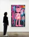 Katherine Bernhardt, <i>Big Cat </i>(2025) framed by Darbyshire Framers