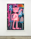 Katherine Bernhardt, <i>Big Cat </i>(2025) framed by Darbyshire Framers