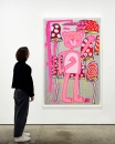 Katherine Bernhardt, <i>Big Cat </i>(2025) framed by Darbyshire Framers