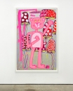 Katherine Bernhardt, <i>Big Cat </i>(2025) framed by Darbyshire Framers