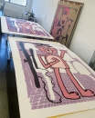 Katherine Bernhardt, <i>Big Cat </i>(2025) in production in Counter Studio, Margate