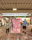 Katherine Bernhardt, <i>Big Cat </i>(2025) in her studio in St Louis, Missouri