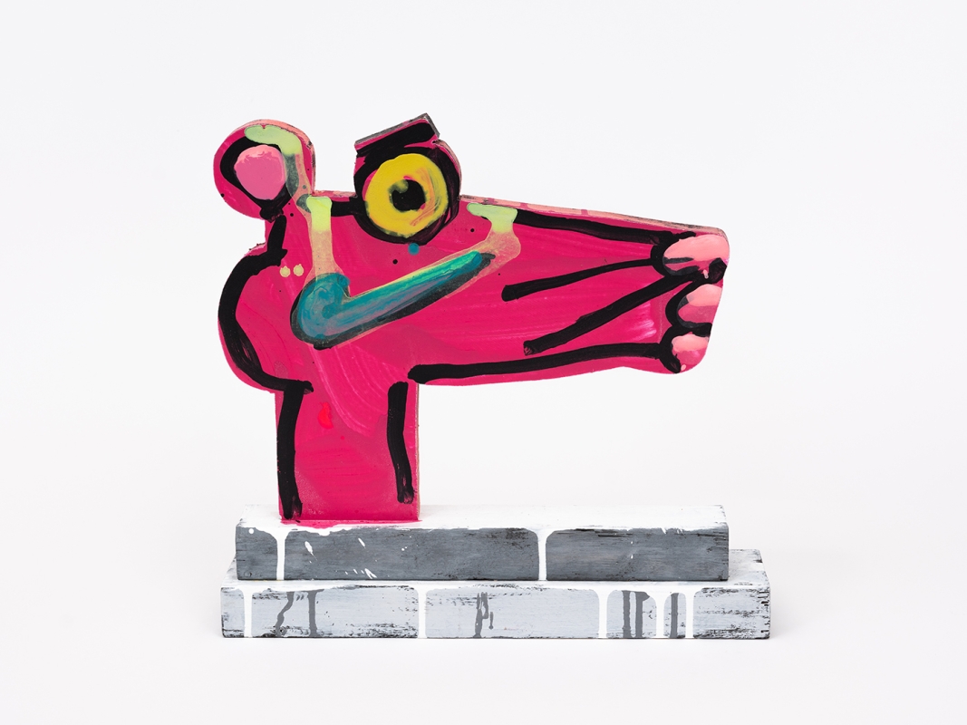 Katherine Bernhardt's hand-painted side of collaborative sculptural multiple.