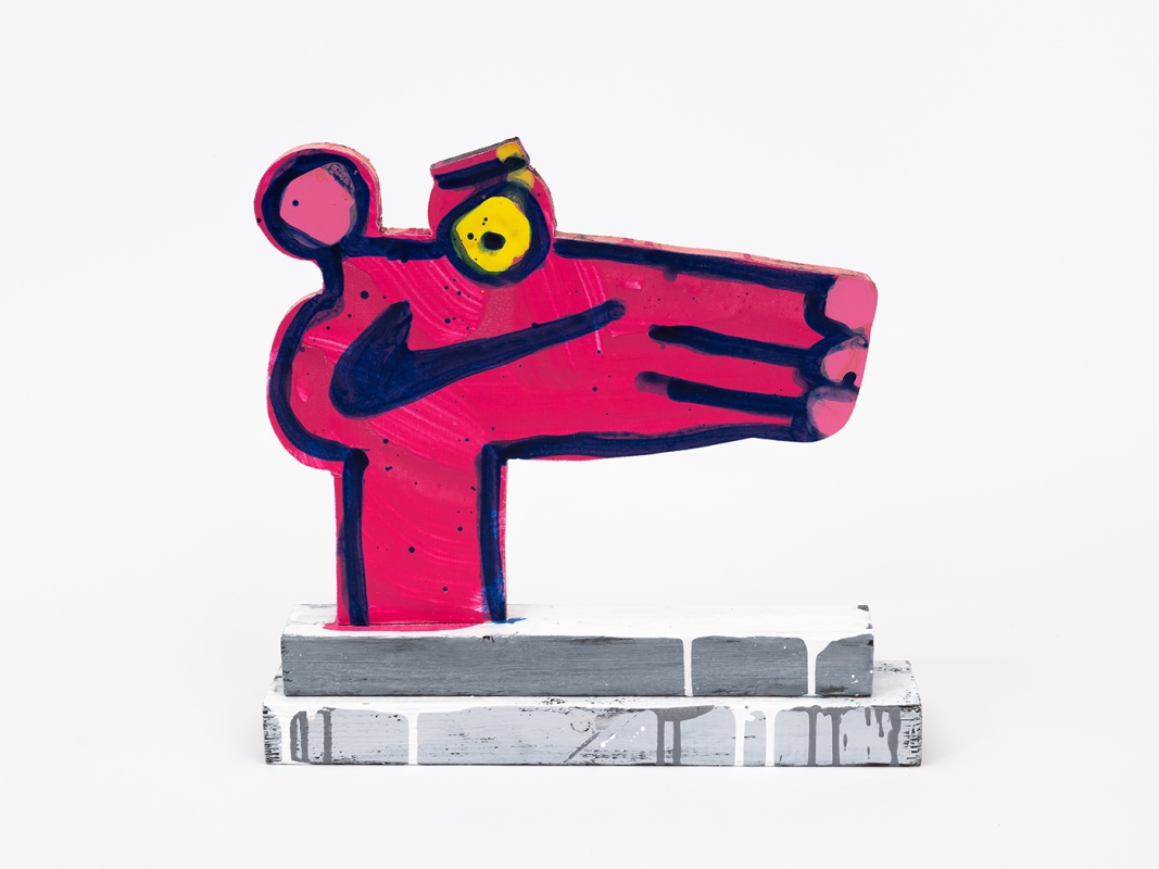 Katherine Bernhardt's hand-painted side of collaborative sculptural multiple.