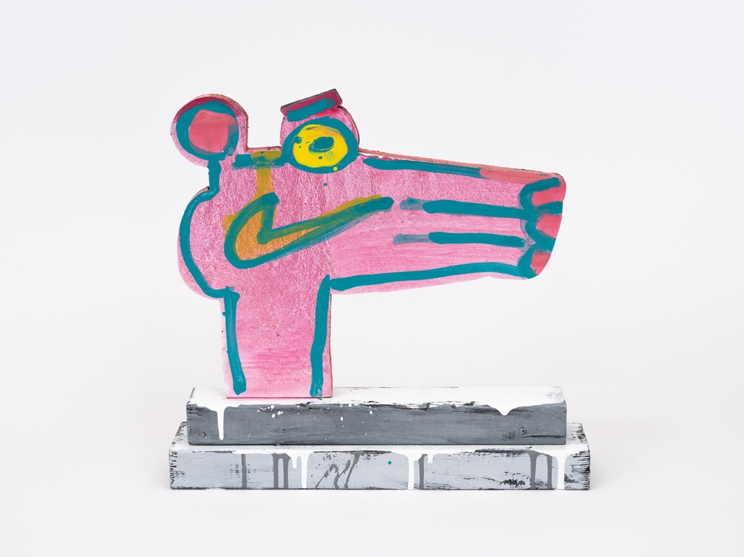 Katherine Bernhardt's hand-painted side of collaborative sculptural multiple.