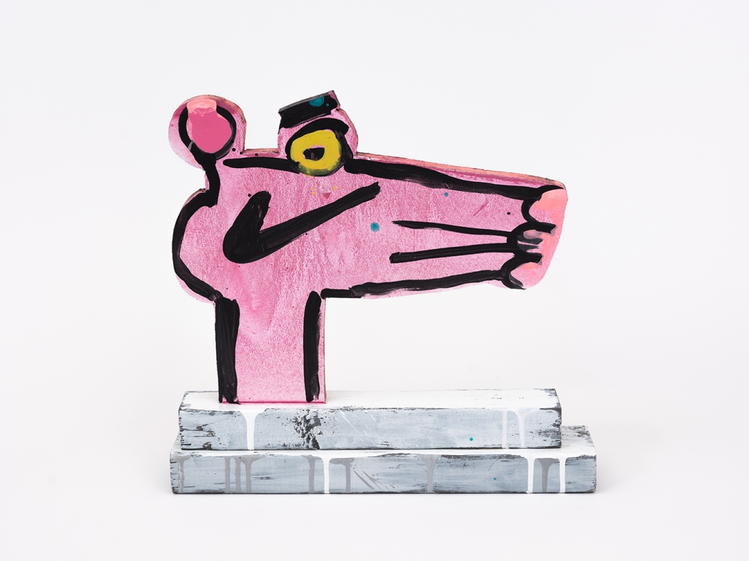 Katherine Bernhardt's hand-painted side of collaborative sculptural multiple.