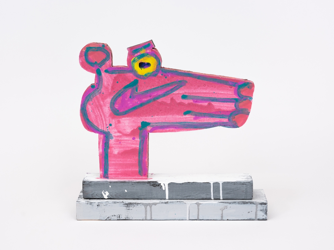 Katherine Bernhardt's hand-painted side of collaborative sculptural multiple.