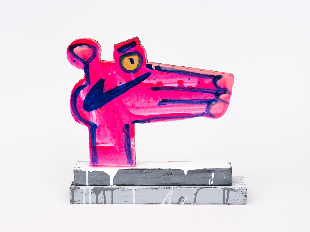 Katherine Bernhardt's hand-painted side of collaborative sculptural multiple.