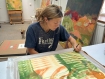 Antonia Showering signing her print