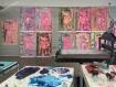 Katherine Bernhardt's 'Shower Power' in production in Counter Studio, Margate.